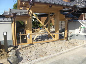 純和風住宅の門　工事:和歌山市　～完成（門戸）